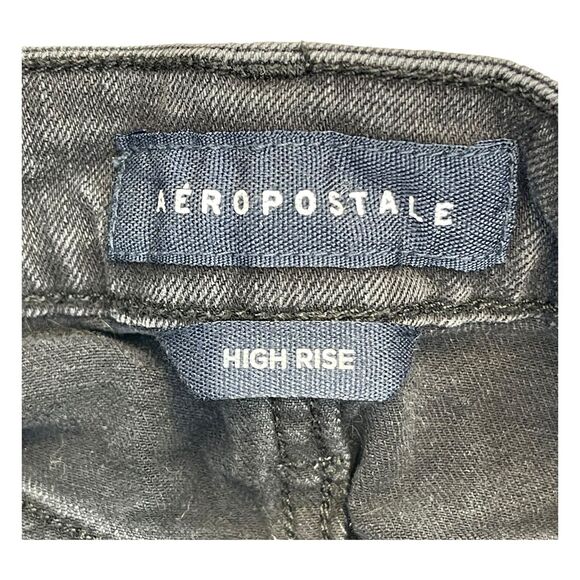 Aeropostale Straight & Pencil Skirt Women's 0 Black Denim Stretch Distressed - Picture 4 of 7
